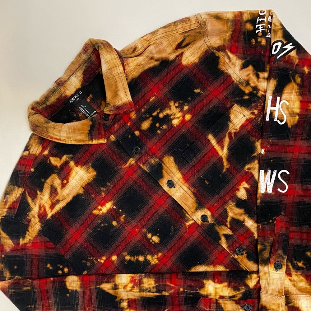 custom bleached forever 21 flannel